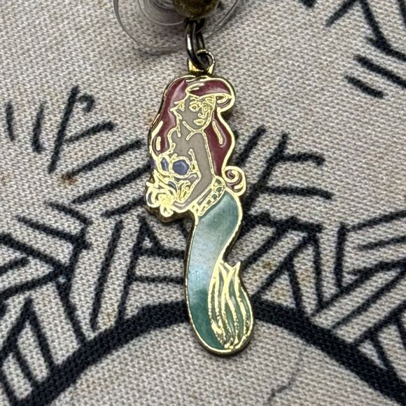 Vintage Disney Little Mermaid Ariel Post Dangle Earrings - Picture 4 of 7